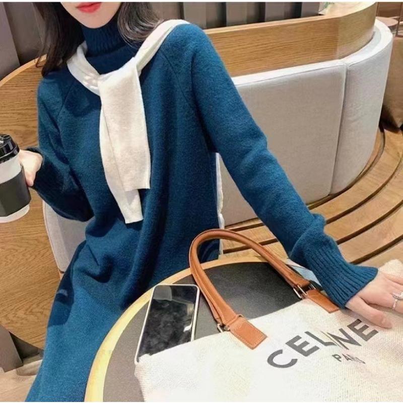 DAFIFY Dámská móda Ležérní podzim Zima Jednobarevné svetry s dlouhým rukávem a polovičním rolákem
