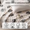 LISM Faux Rabbit Fur Plush Blanket