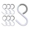 JUSTBOKU S-Hooks, Non-Falling, Rust-Resistant, Anti-Slip, S-Ring, for Bathrooms and Kitchens, 9cm (White, Large, Set of 6)