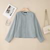 ZANZEA Women Casual Round Neck Solid Color Long Sleeve Blouse