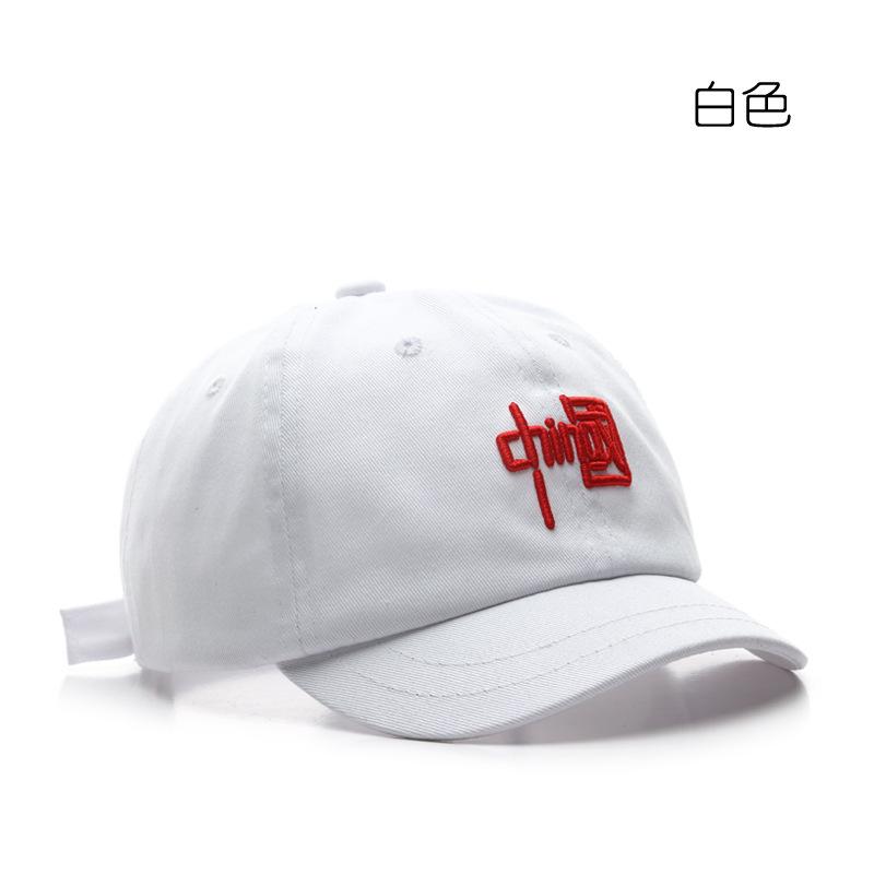 

Chinese style fashion personality short brim embroidery baseball cap outdoor sports sunscreen couple baseball cap Adjustable білий