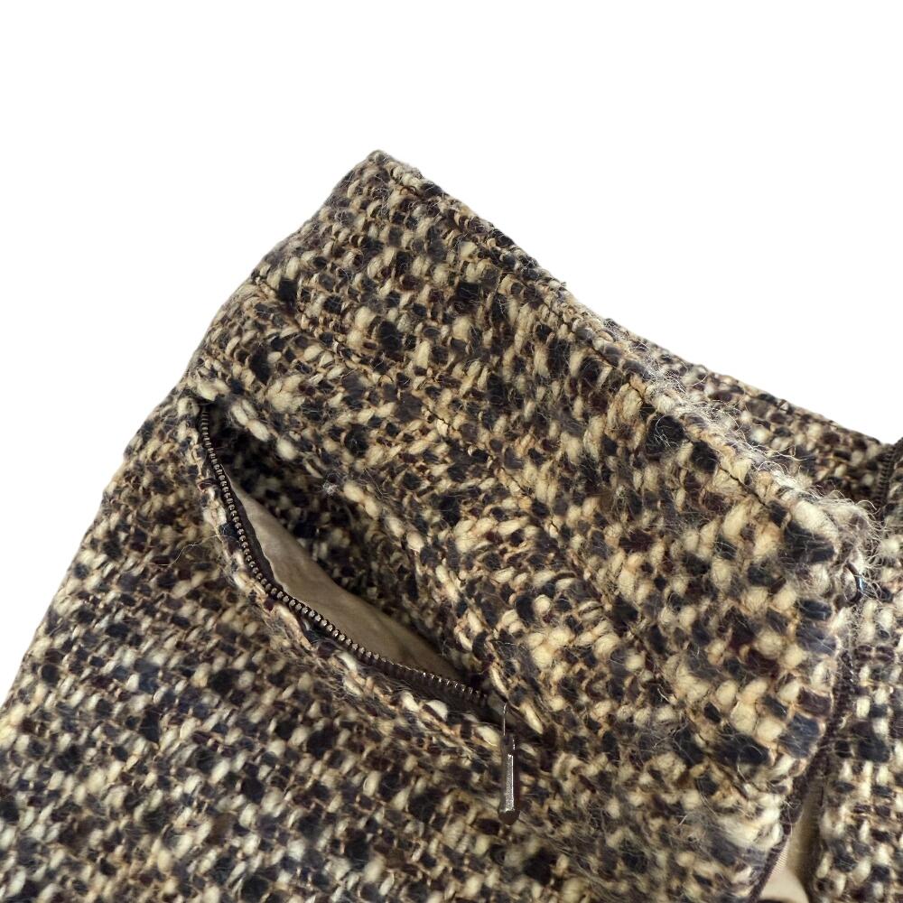 CHANEL COCO Mark wool skirt Brown wool Used