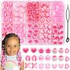 Creative Kids Hair Accessories Set Including 100 Assorted Acrylic Beads And Insertion Tool For Fun Styling