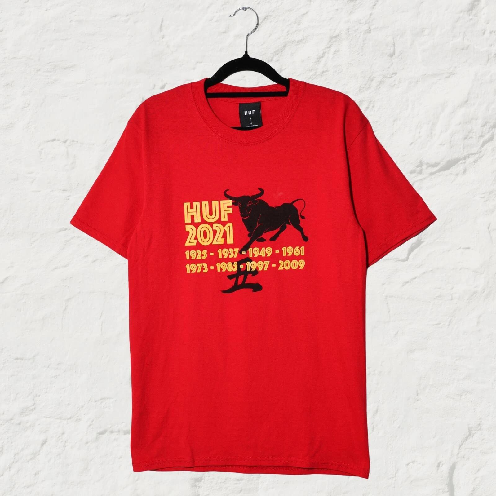 HUF YOTO Graphic Tee Red Skate Streetwear T-Shirt Size S S