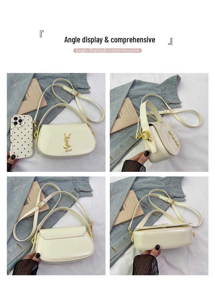 Retro Minimalistisk Texturerad Dam Lyxhandväska - Casual Axel- och Crossbodyväska