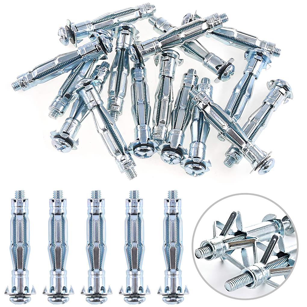 42 Pieces Expansion Screw Bolts Hollow Drive Wall Anchor Screws Home Improvement Tool Set Drywall Plaster Tile Bookshelf