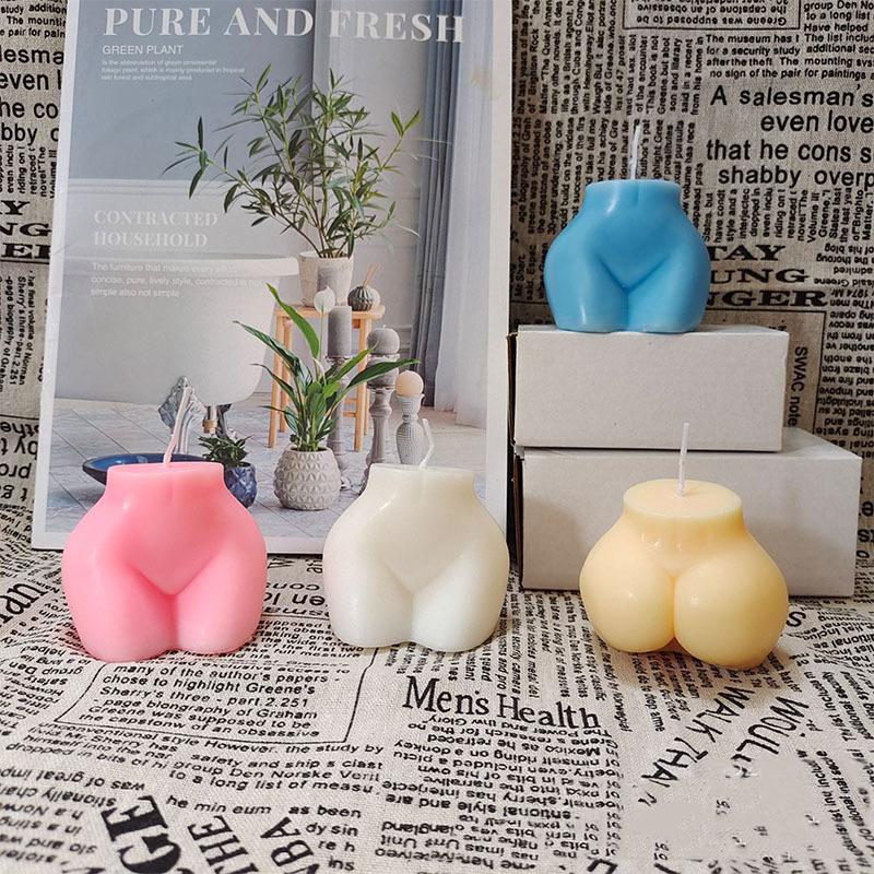 Bougie Parfumée Fesses 3D Moule en Silicone pour Bougie Corporelle Forme de Fesses 3D pour Bougie d'Aromathérapie Sculpture en Plâtre Outil d'Artisanat DIY