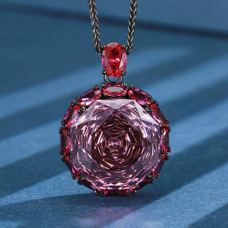 Beliebter Schmuck Kupferboden Vergoldet Rosenschliff Rund Temperament Leichter Luxus Anzug Damen 18-16M