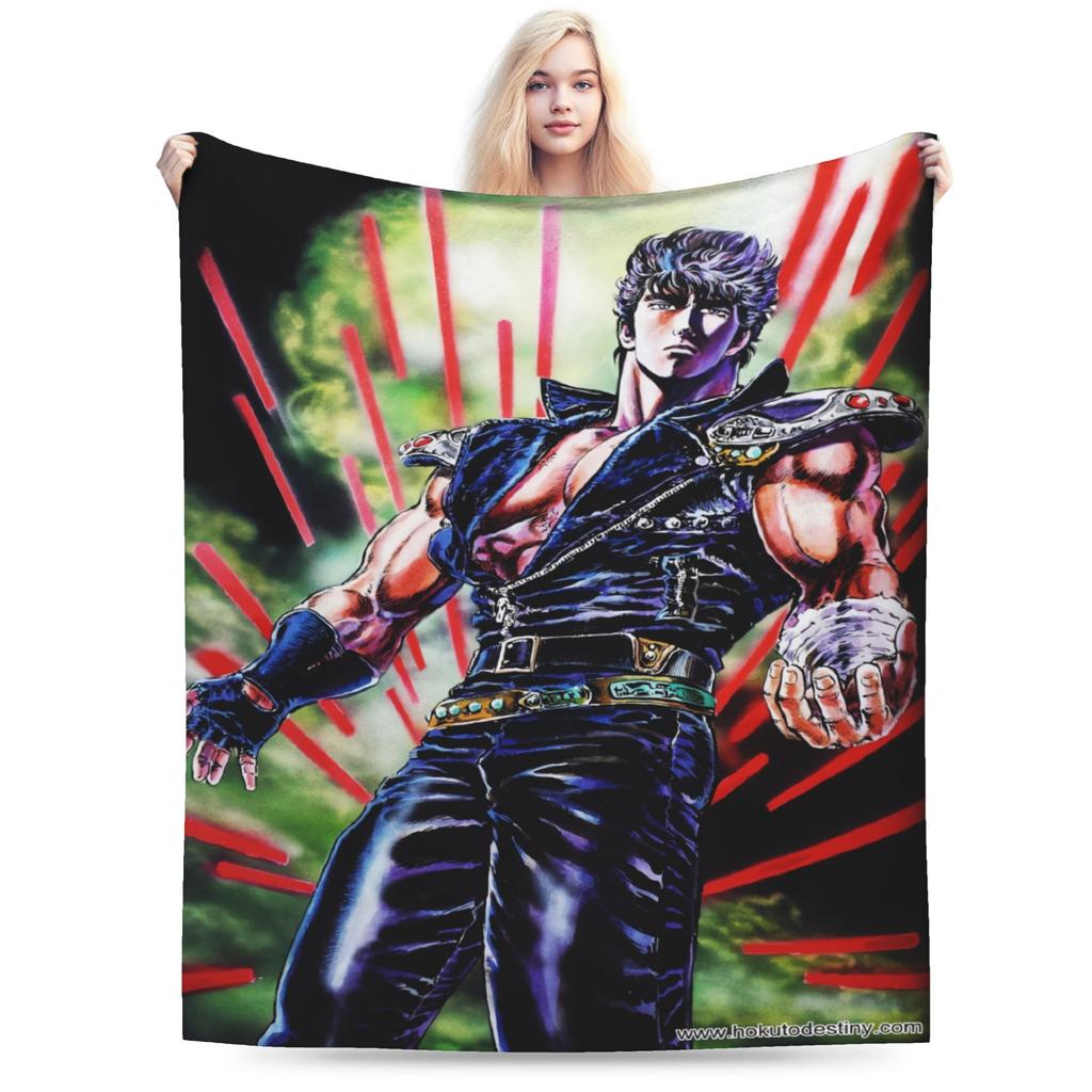 Warm Blanket Children Travel Hokuto No Ken Survivor Cute Throw Blanket  Flannel Bedspread For Living Room Funny Sofa Bed Cover