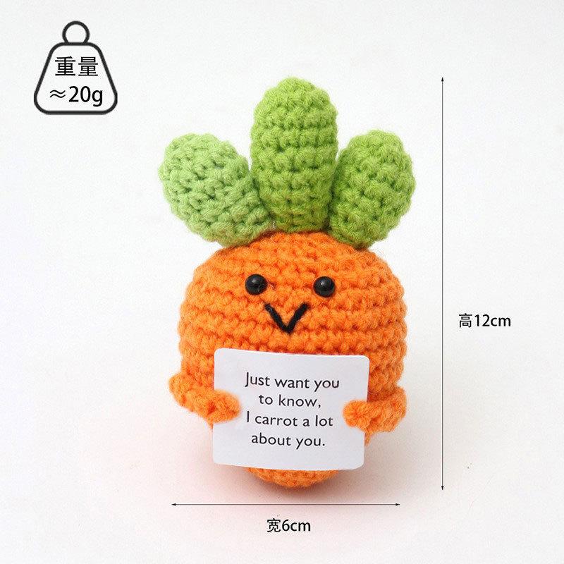 Hand-Woven Crochet Doll Positive Energy Potato Funny Vegetables Fruits Toy Emotion Expression Gift Pocket Hug Knitting Ornaments