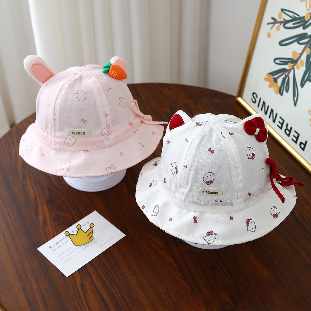 Cute Baby Sun Hat Spring Autumn Thin Breathable Adjustable Fisherman Cap for Boys Girls Infant UV Protection Headwear