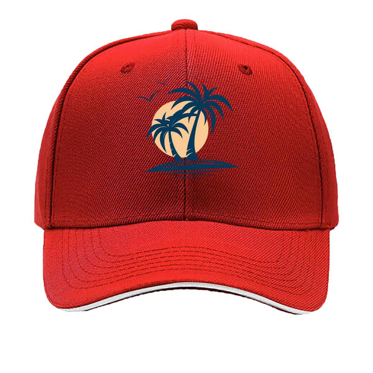 Tropical Palm Trees Sunset Island Birds Silhouette Sandwich Baseball Cap Unisex Women Sun Cap Outdoor Workouts Hat One Size