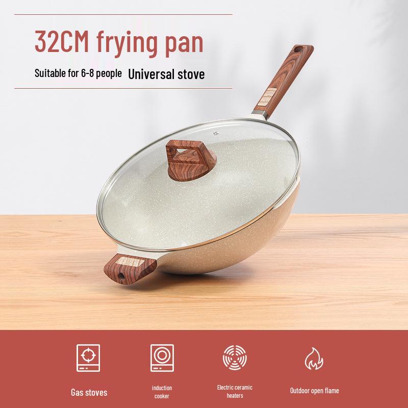 Maifan Stone Non-stick Oil-free Frying Pan, Universal for Induction and Gas Stoves