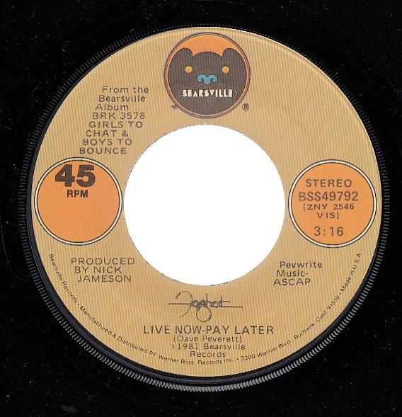 7inch Record FOGHAT Live Now Pay Later BSS49792 BEARSVILLE 1981 US Rock Used