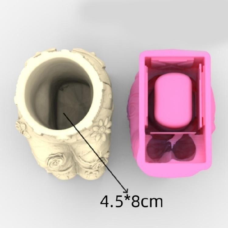 Flower Pots Silicone Mold Pants Shaped Vase Candle Pen Holder Mould Decorations