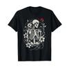 Floral Skeleton Goth Flowers Dark Alt Grunge Aesthetic T Shirt Vintage Homme Graphic Streetwear Top For Everyday Wear
