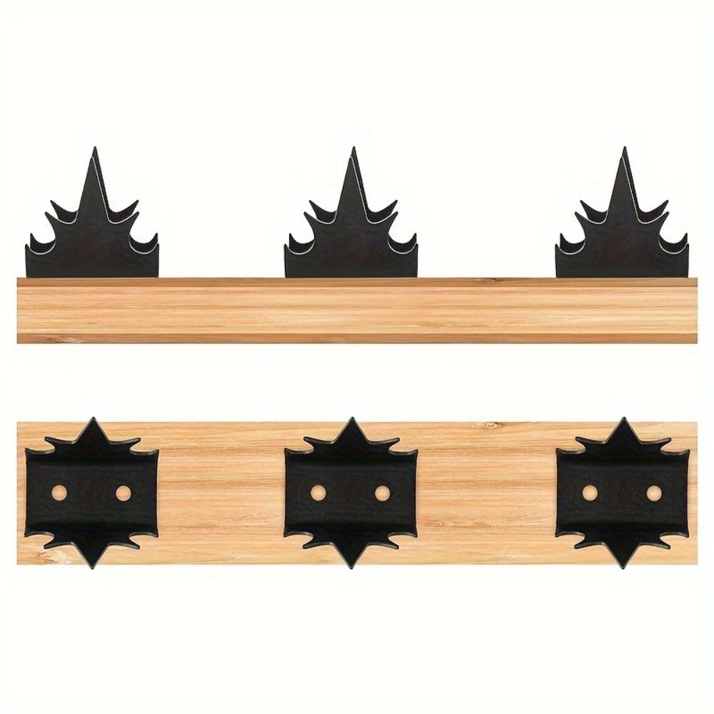 6PCS Black Metal Fence Spike Anti Climb Security Wall Spike Intruder Deterrent Pointed Nail Safety Protection