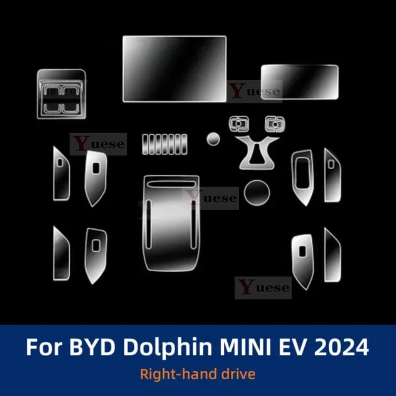 Car Interior Center Console Transparent TPU Protective Film Anti-scratch Sticker For BYD Dolphin MINI EV Seagull 2024