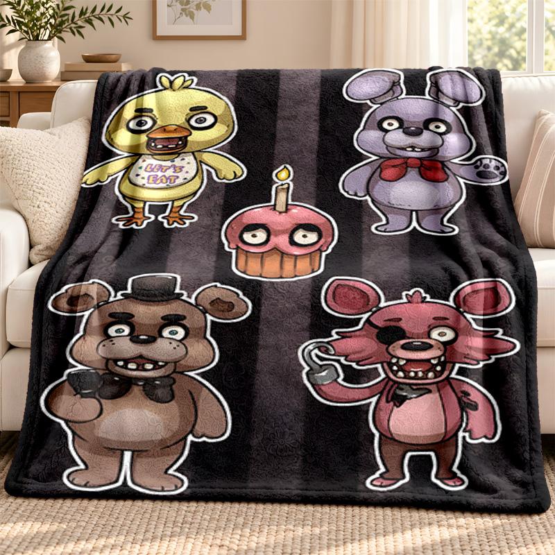 Five nights at freddy blanket Flannel Blanket Soft Cozy Plush Throw for Sofa Bed Lightweight Home Decoration Outdoor camping