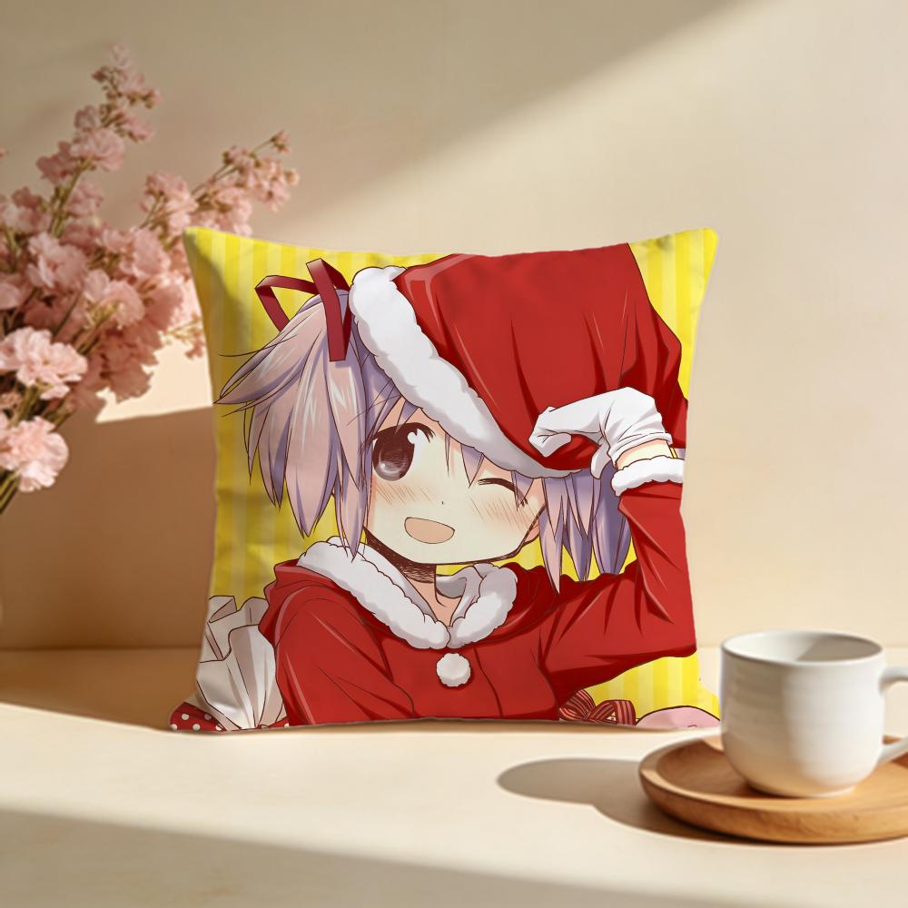 Trendy PPuella Magi Madoka Magicaing Cushion Cover Stylish Washable Pillow Cover Ideal for Couch Bedroom Car Decoration