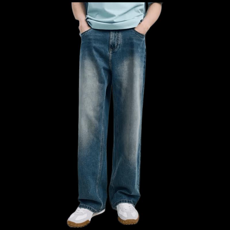 Navigare Men s Washed Stretch Loose Straight-Leg Jeans 31