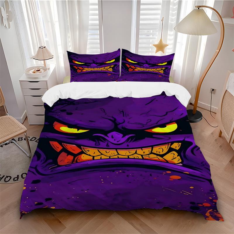 

3pcs bedding set Evil Monster Includes 1 Comforter + 2 Pillowcases, Without Pillow Inserts, Soft Comfortable, Lightweight Breathable053 135x200cm