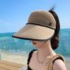 Summer Sun Hat for Women Beach Breathable UV Cool Hat Korean Version Versatile Ponytail Sun Protection Ceiling Hat