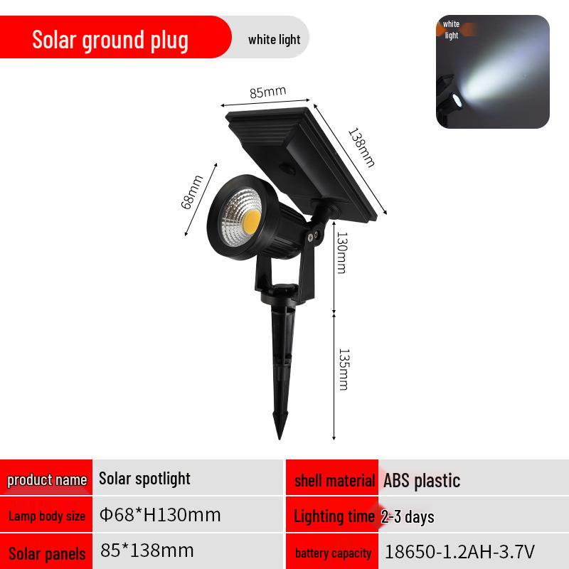 Waterproof Outdoor Solar LED Spotlights for Landscapes and Courtyards