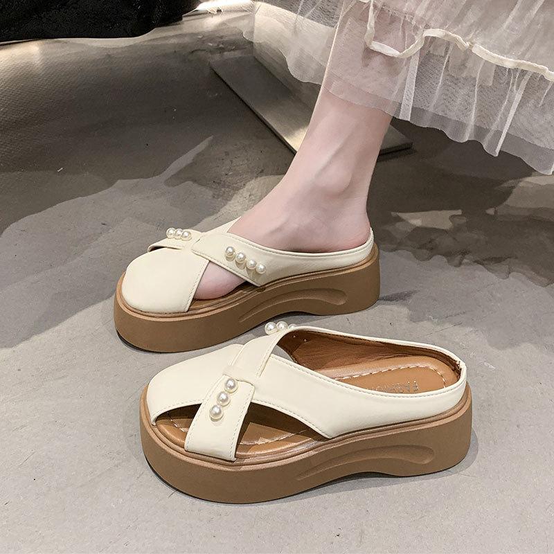 Dicksohlige Ein-Pedal-Taschenkopf- und Halbslipper, Kinder-Sommer-Oberbekleidung Hohlrock 2025 neue beliebte coole Slipper