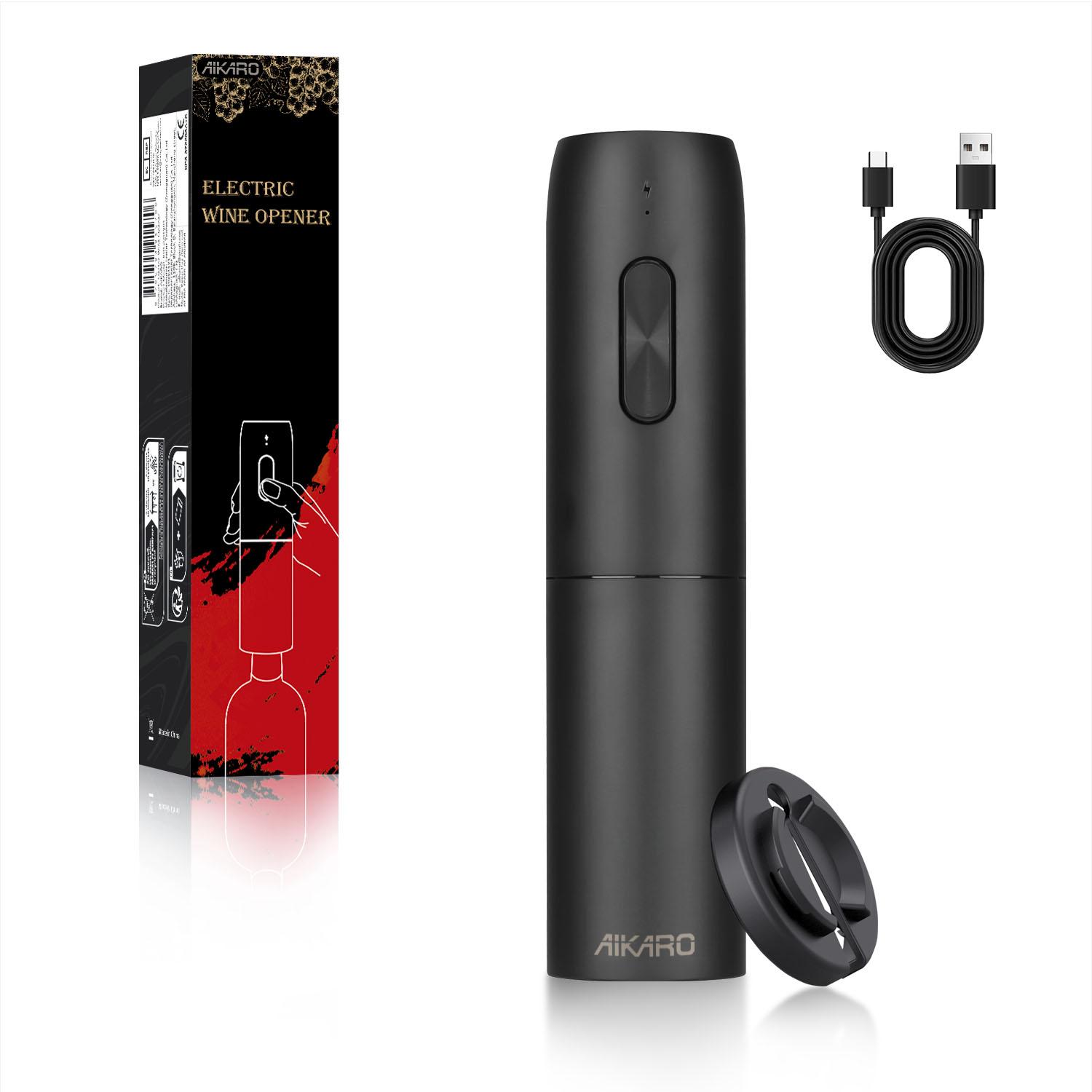 

AIKARO - Electric Wine Bottle Opener Automatic Corkscrew, Rechargeable чорний