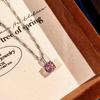 Octagonal Millennium Rose Paraíba Necklace with High Carbon Diamonds, Colorful Stud Earrings & Yellow Diamond Ring for Women