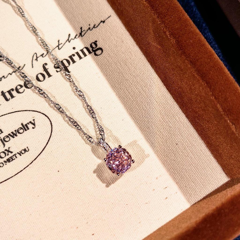 Octagonal Millennium Rose Paraíba Necklace with High Carbon Diamonds, Colorful Stud Earrings & Yellow Diamond Ring for Women