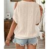 Simple Women's Fashion Blouses Spring Summer New Boho Off-shoulder Hollow Bat Short Sleeve T-shirt Top For Women Casual Shirts