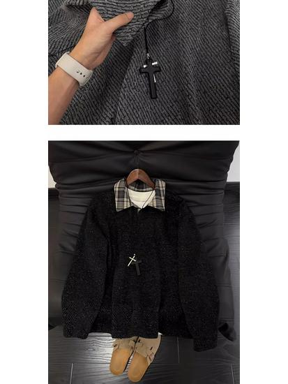 Men's Retro Plaid Velvet-Lined Hoodie: Autumn/Winter Street Style Trendy Loose Fit Jacket