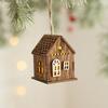 Mini Glowing House Ornament Natural Xmas Tree Hanging Decoration  Festive Holiday Decorations