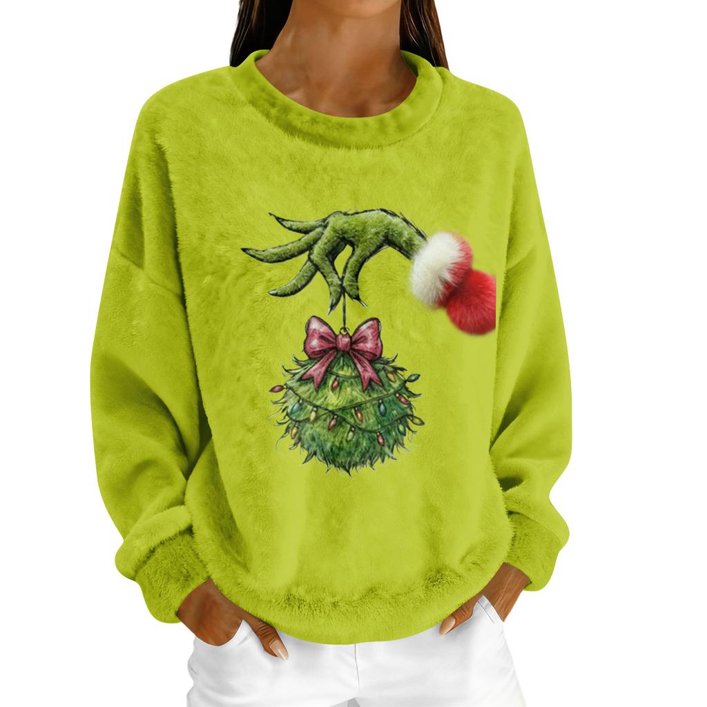 Damen Fleece-Hoodie Langarm Rundhals Lässig Bequem Locker geschnitten Leicht Damen-Hoodie