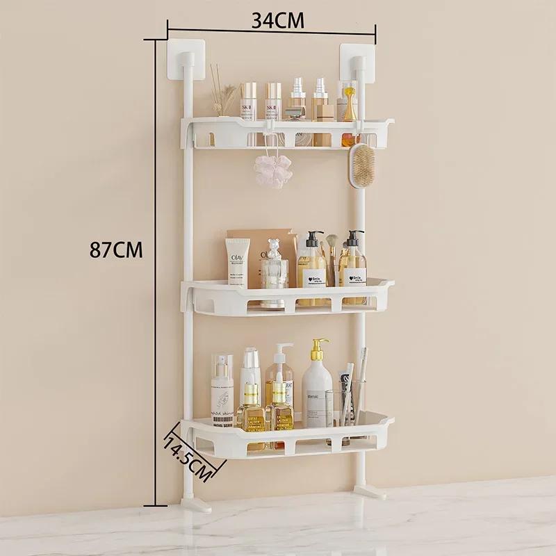 Bathroom Storage Rack Wall Mounted Shower Room Multifunctional Storage Rack Save Space Multilayer High-capacity Bathroom Shelves