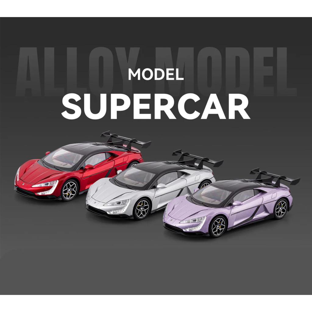 1/24 BYD Yangwang U9 Alloy Electric Sports Car Model Diecast Metal New Energy Racing Vehicle Car Model Sound Light Kids Toy Gift