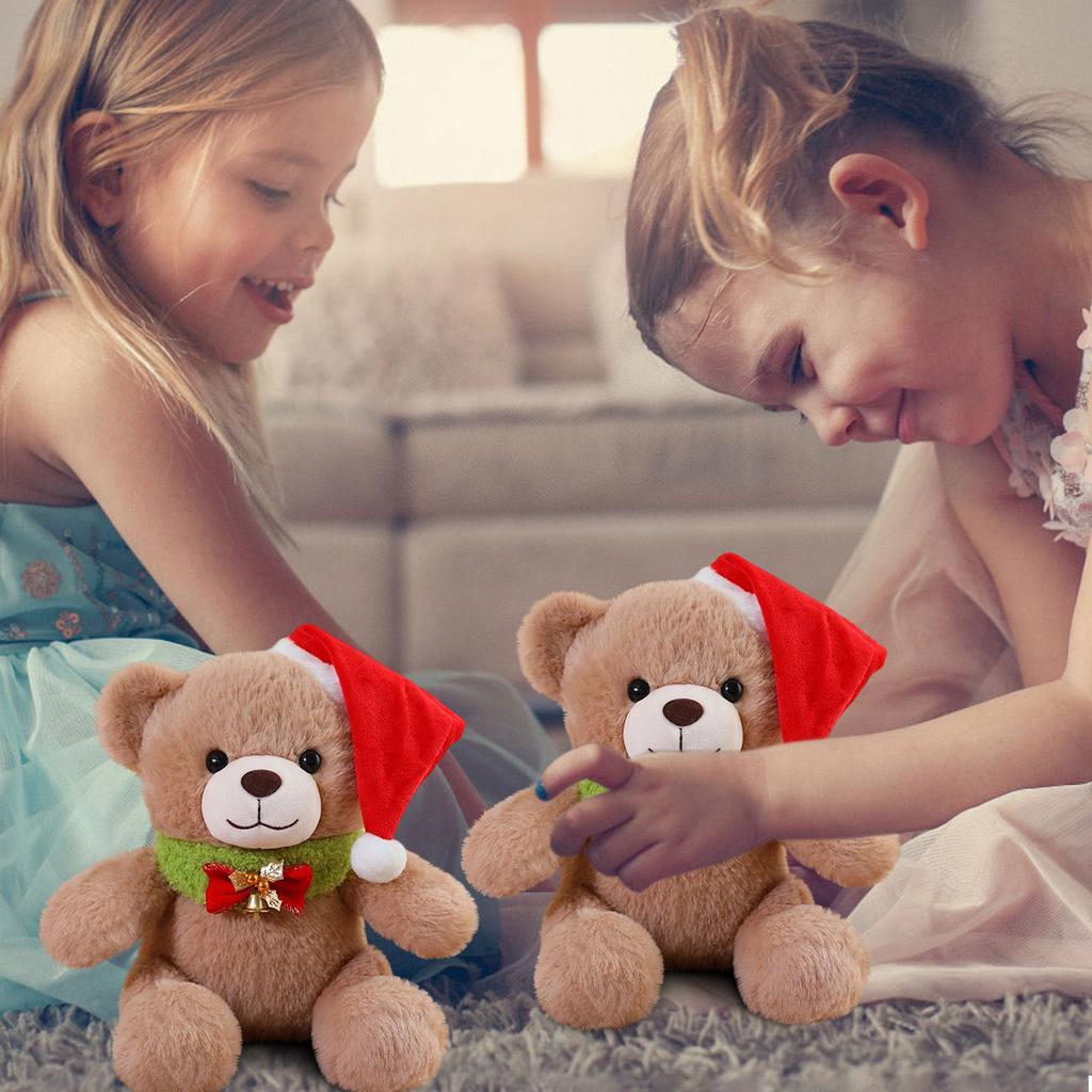 Bell Christmas Bear Teddy Bear Doll Plush Toy Cute Bear Doll Christmas Gift
