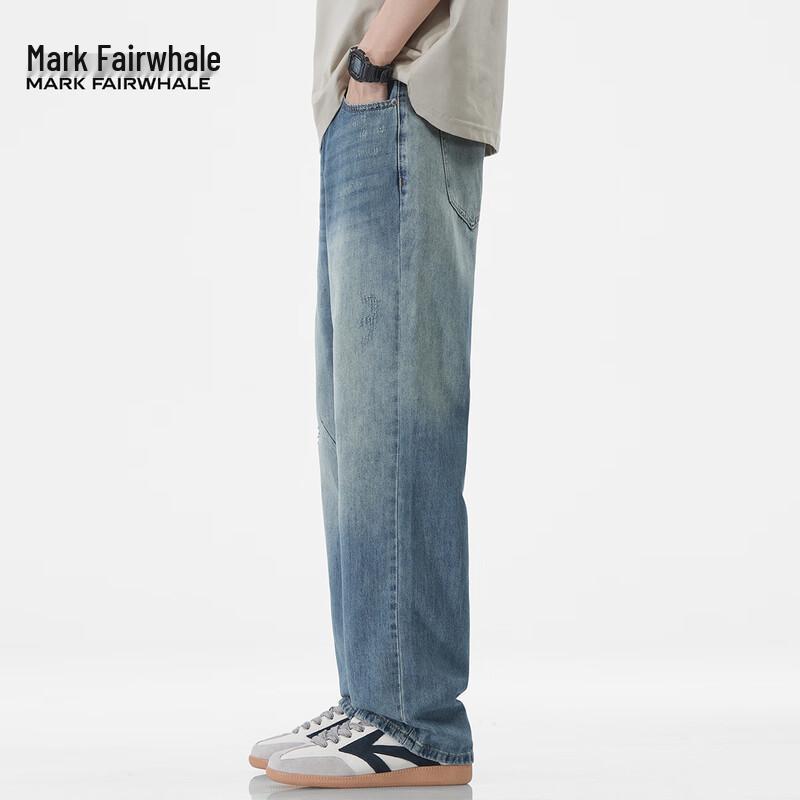 Mark Fairwhale Men's Tencel Lyocell Loose Straight-Leg Jeans