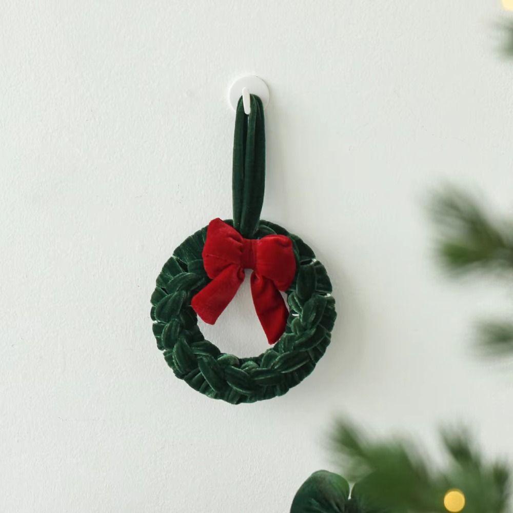 Round Christmas Wreath Pendant Hanging Cord Xmas Tree Pendant Holiday Window Accent  Christmas Tree