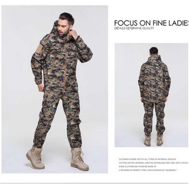 Pánska nepremokavá vetruodolná softshellová bunda TAD Sharkskin s maskovacou fleecovou podšívkou