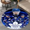 1PC Toronto Leafs Hockey Round Rug, Non-slip Chair Mat, Home Decor, Circle Carpet Perfect for Office, Bedroom, Living Room,Christmas gift