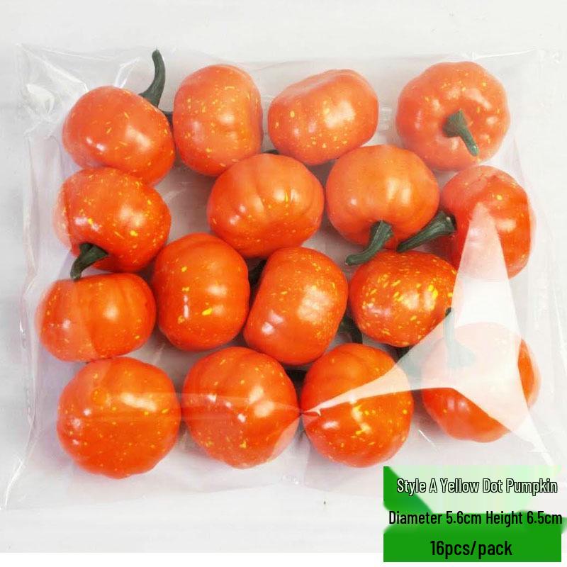 Halloween Foam Pumpkin Set, 5.5cm, 16-Pack - Ideal for Photography, Display, or Decoration.