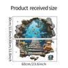 3D Wall Breaking Wall Stickers Living Room Wall Decor Boys Children'S Room Underwater World Wall Stickers