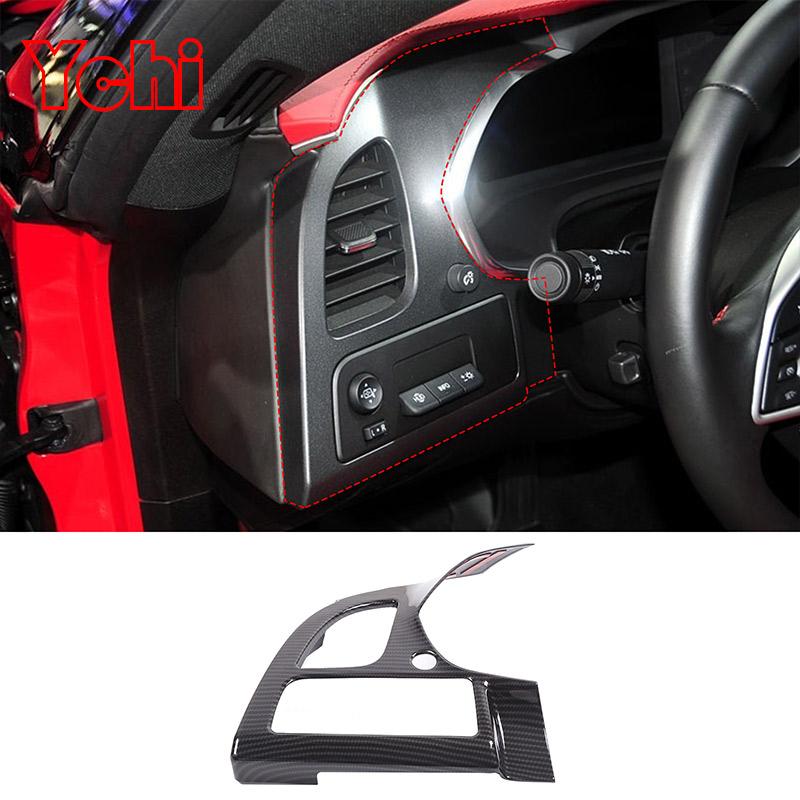 For Chevrolet Corvette C7 2014-2019 ABS Carbon Fiber Interior Kit Dashboard Console Gear Shift Panel Decoration Cover Stickers