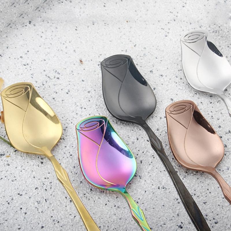 Stainless Steel Coffee Spoon Long-handled Ice-Tea Spoon Long Handle Fruit Fork Tableware Eating Utensils Dishwasher Safe