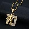 New Hot Selling Hip Hop Accessories Titanium Steel Gold Plated Diamond Inlaid Football Messi No. 10 Number Pendant Necklace