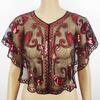Short Mesh Shawl For Formal Clothes Feature Secure Sequins Detail Soft Polyester Cover Up Easy To Fold And Carry
