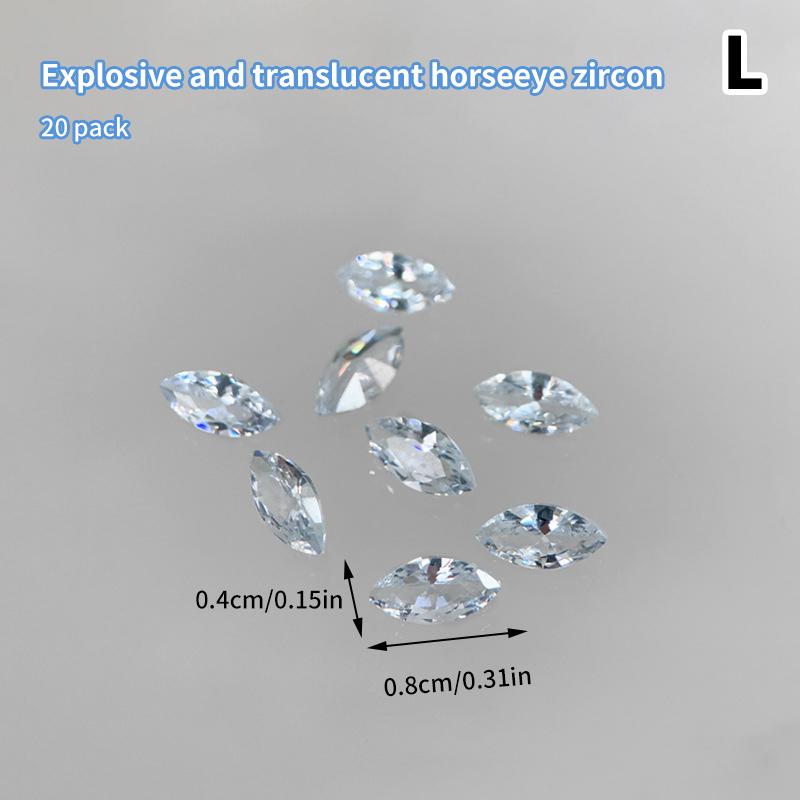 20Pcs Zircon Nail Diamond Flashy Decoration Loading Stereoscopic Nail Accessories Nail Painting Nail Salon Nail Artists